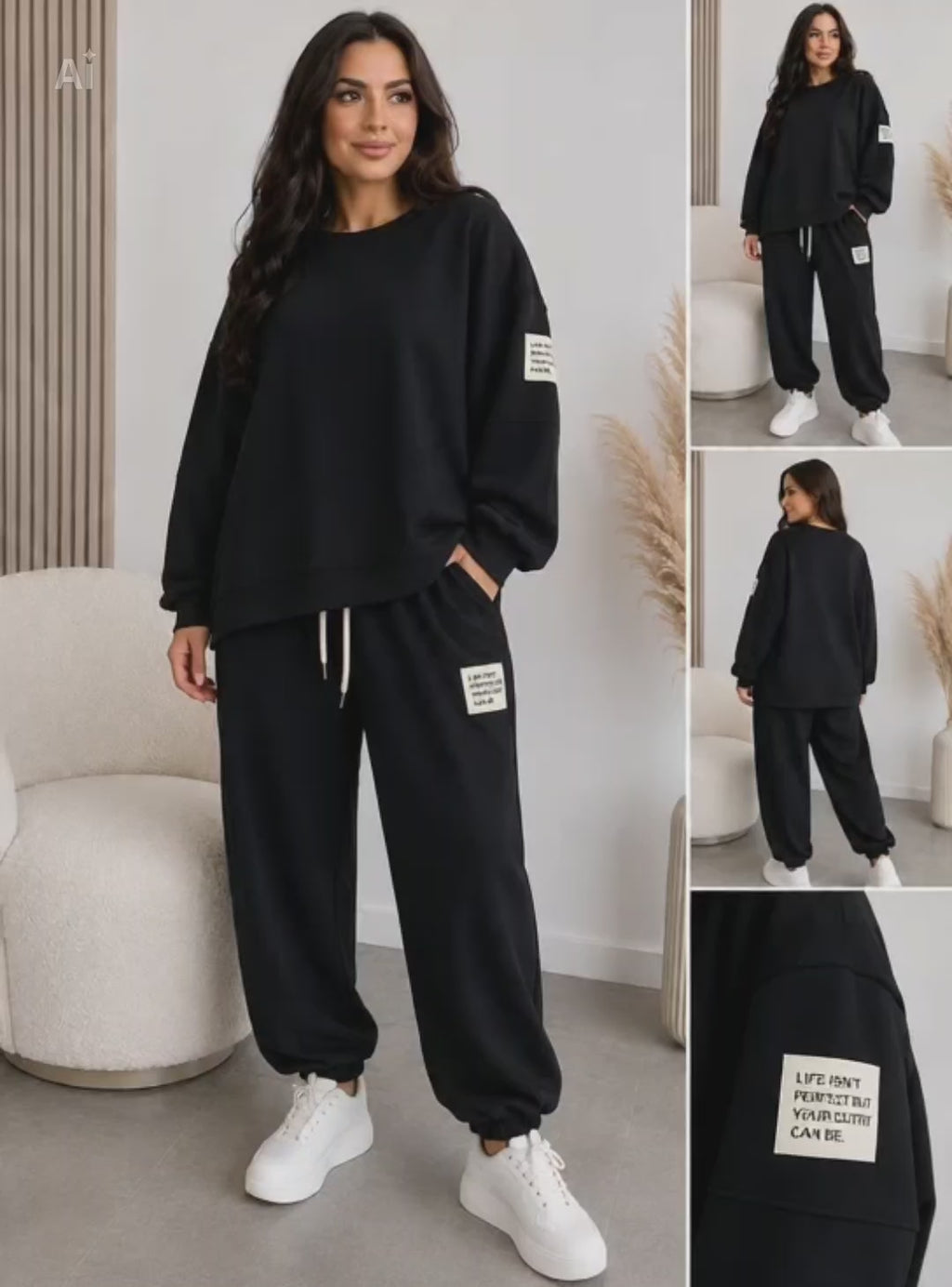Damen Oversize Zweiteiler – weiches Freizeit Set | L–2XL