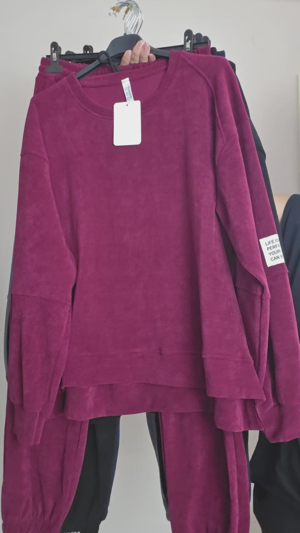 Gerippter Damen Zweiteiler Oversize – Viskose & Elasthan