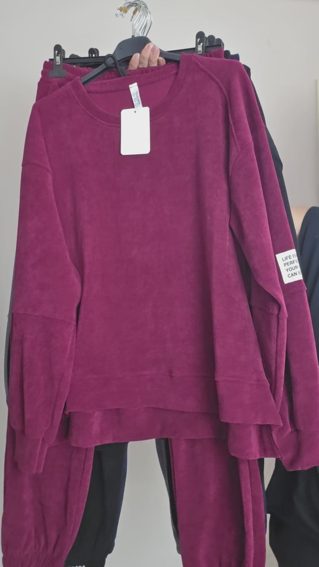 Gerippter Damen Zweiteiler Oversize – Viskose & Elasthan