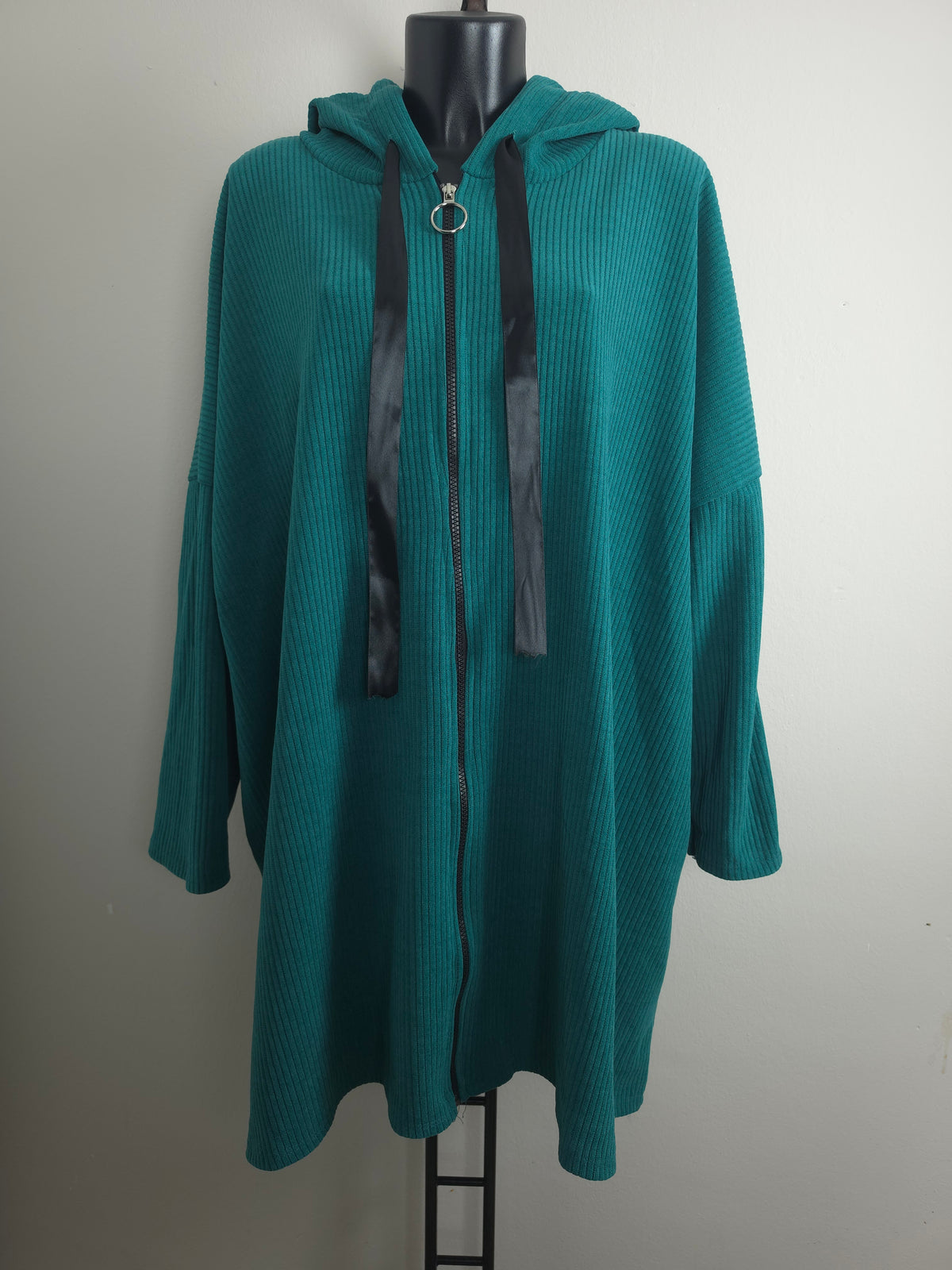 Oversize Long-Hoodiejacke mit Kapuze – 3 Farben | Plus Size