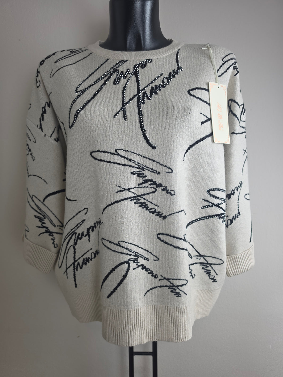 Kuscheliger Damen Strickpullover mit Glitzer – XL/XXL | 3 Farben