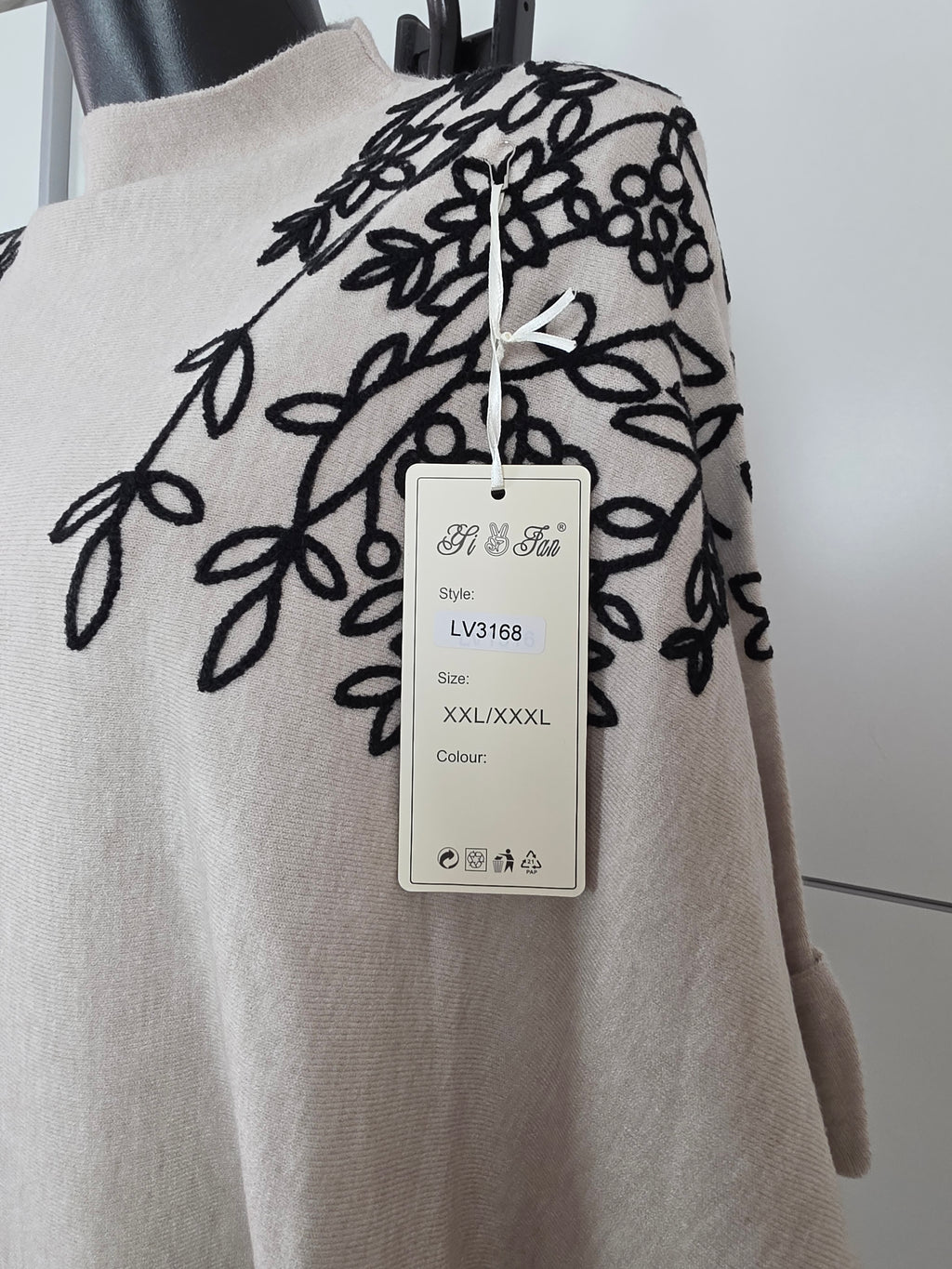 Damen Oversize Pullover XXL/XXXL Blumen Stickerei Modal Baumwolle 4 Farben