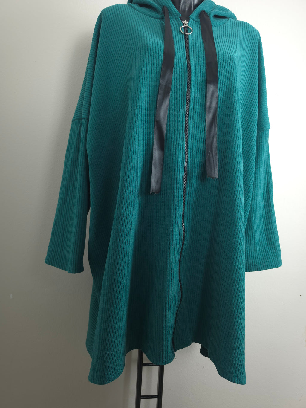 Oversize Long-Hoodiejacke mit Kapuze – 3 Farben | Plus Size