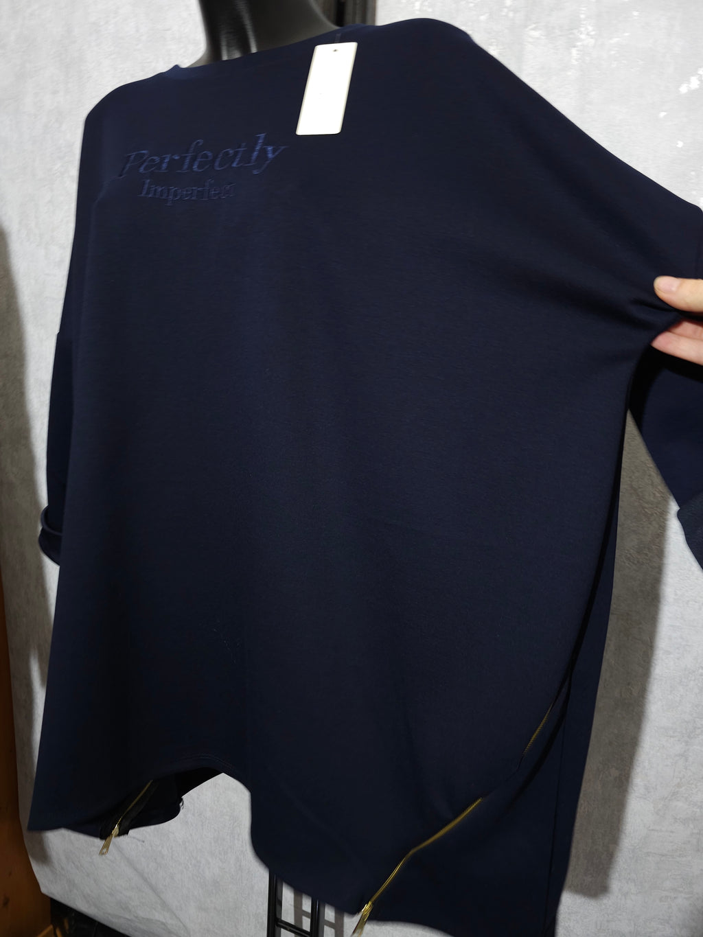Oversize Damen Tunika aus Baumwolle – Olive & Navy | bis 140 cm Brust