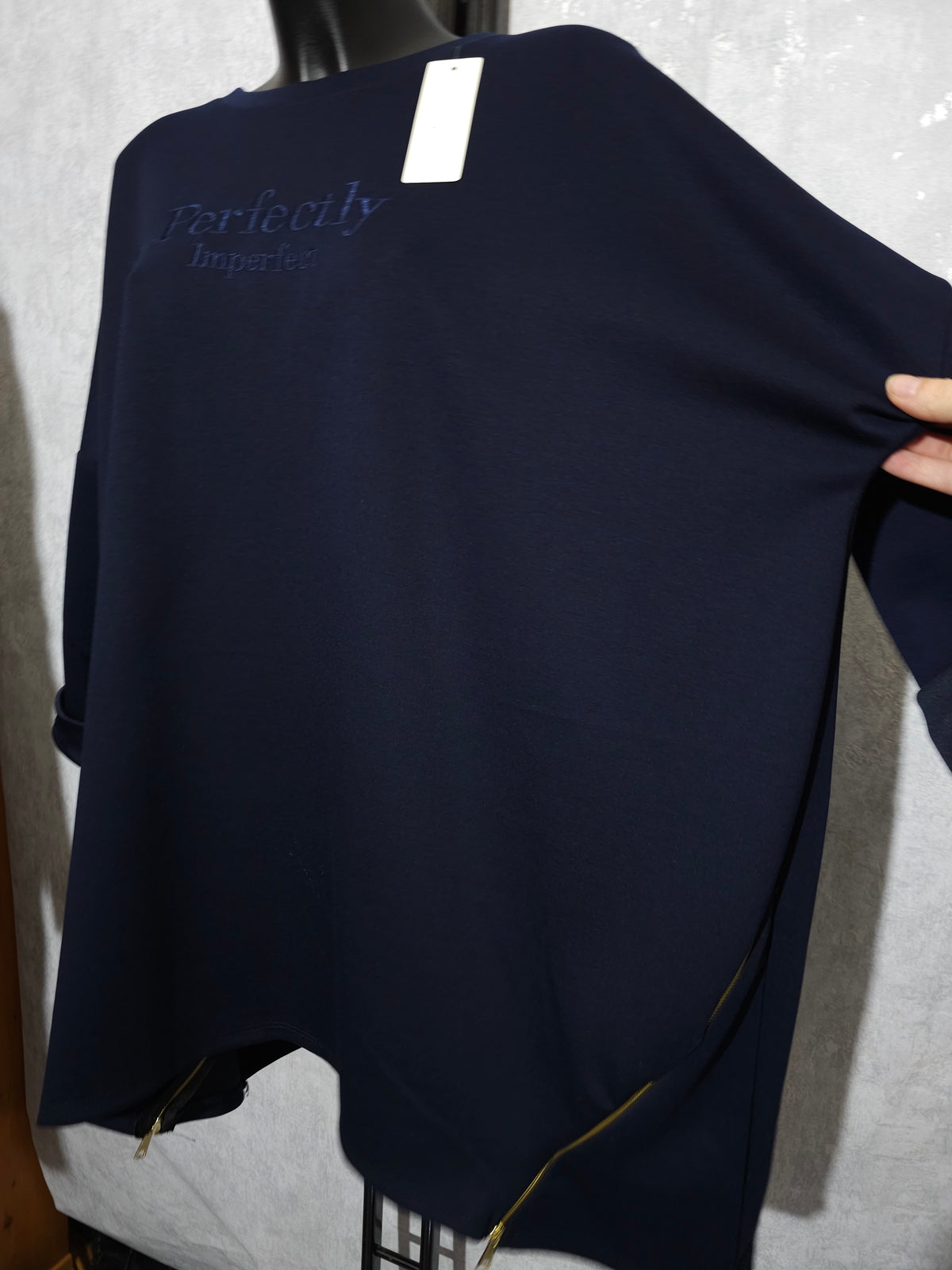 Oversize Damen Tunika aus Baumwolle – Olive & Navy | bis 140 cm Brust