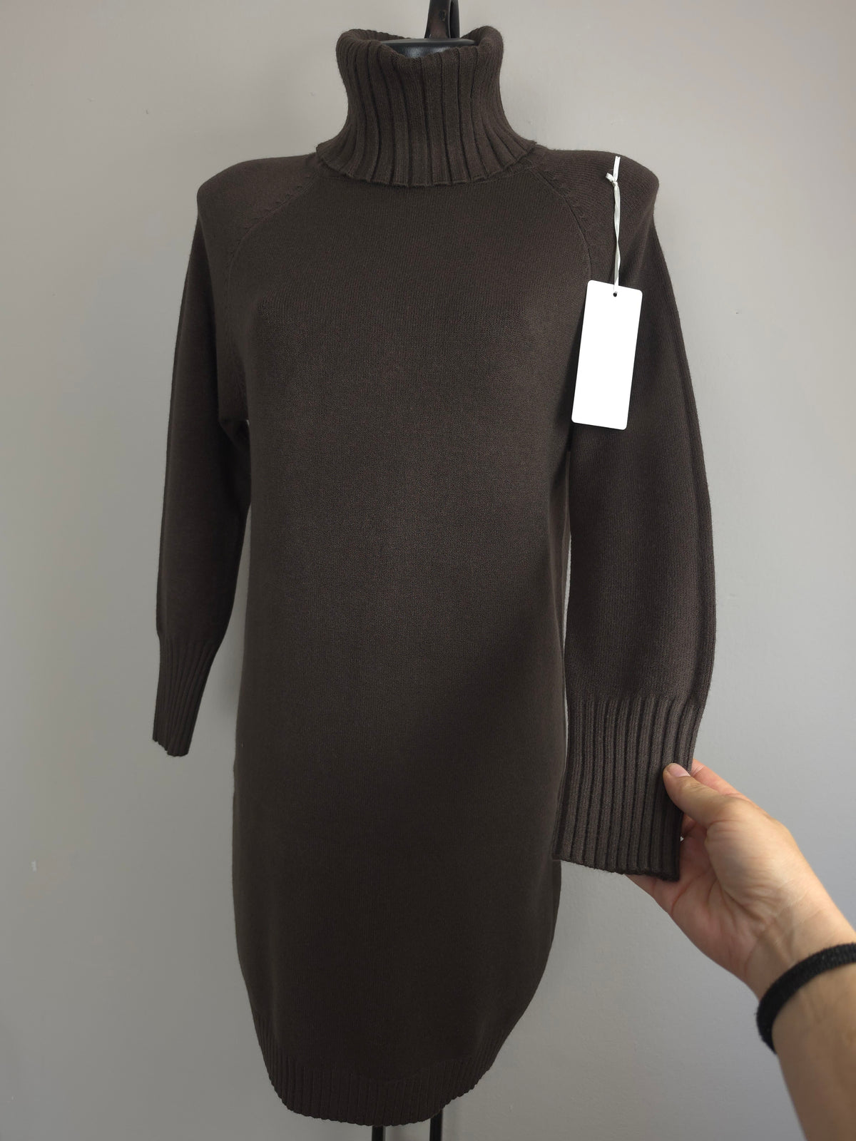 Weiches Strickkleid mit Rollkragen – S/M & L/XL