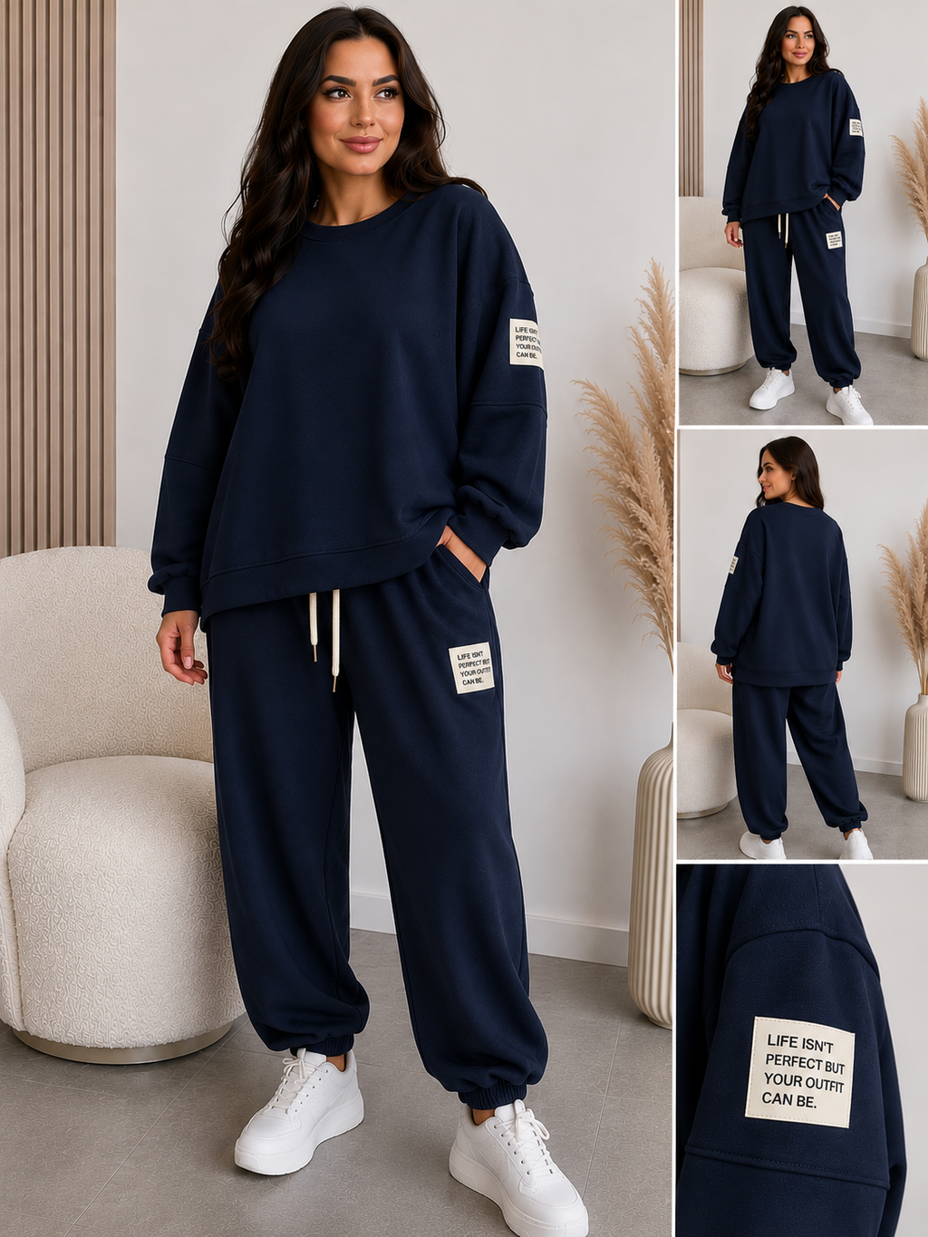 Damen Oversize Zweiteiler – weiches Freizeit Set | L–2XL