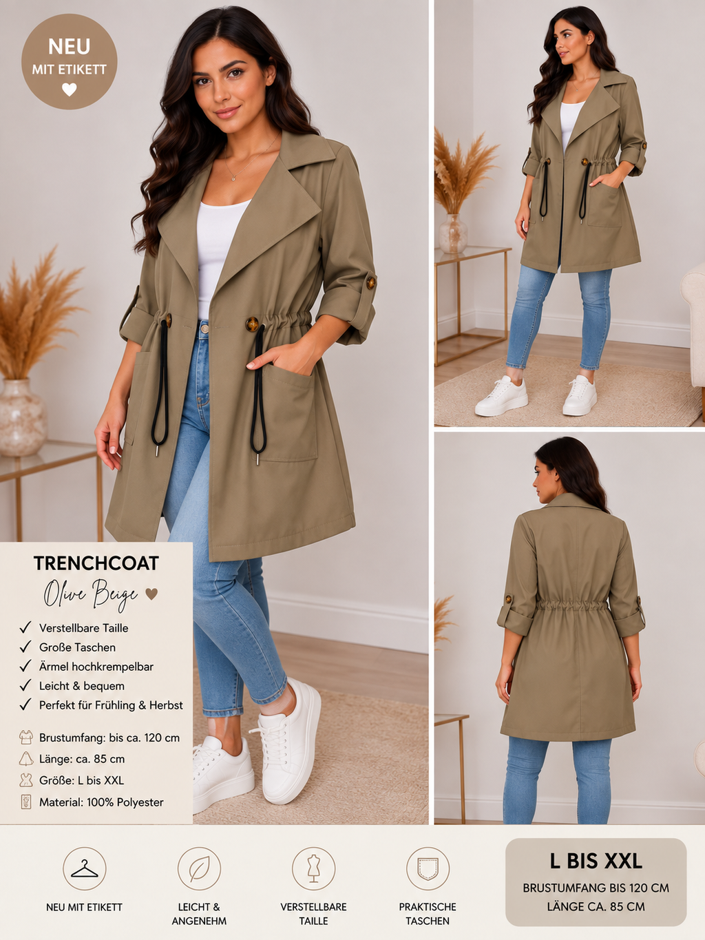 Eleganter Trenchcoat für Herbst