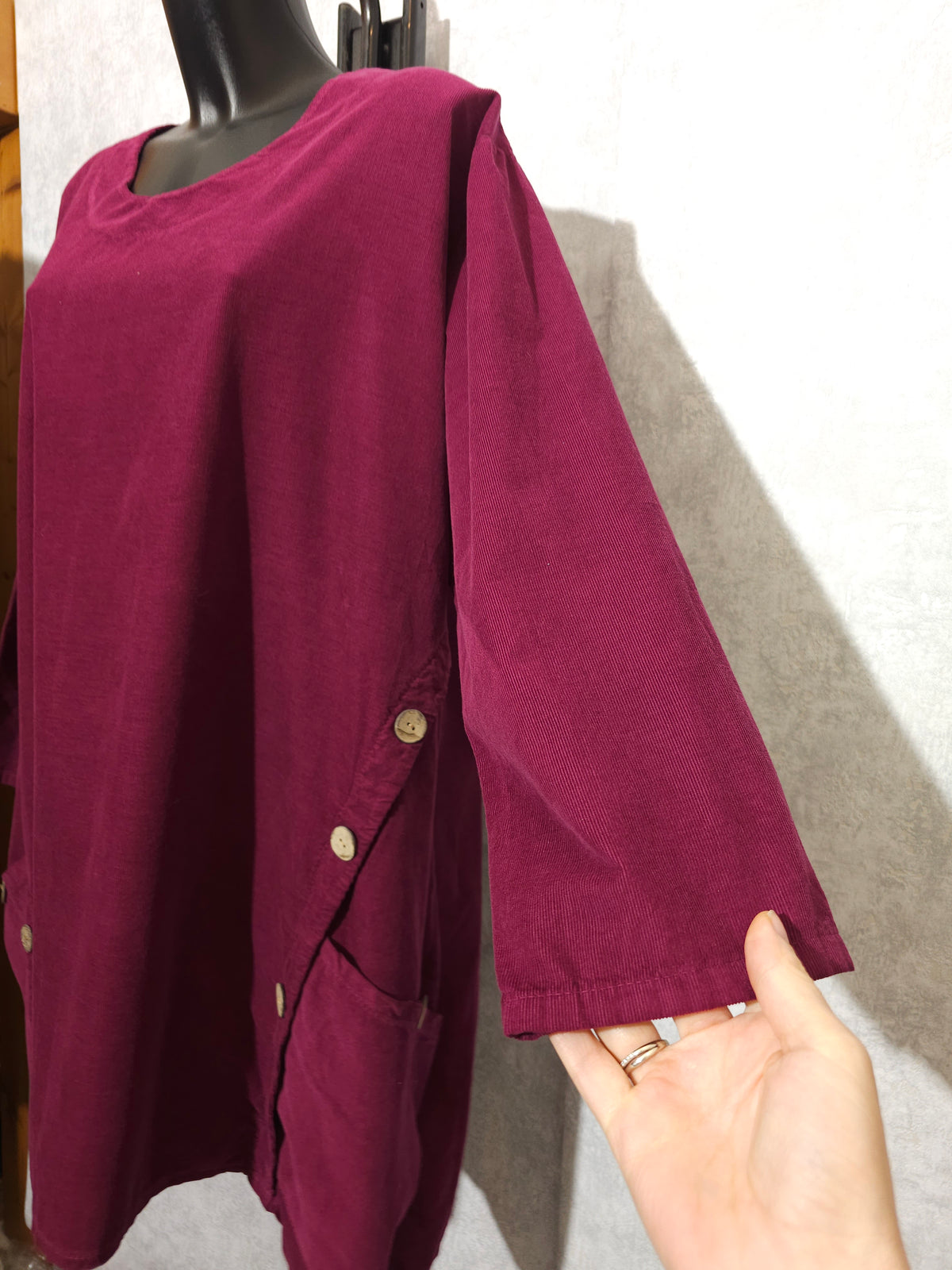 Oversize Tunika Daisy – Fuchsia | Asymmetrischer Schnitt | Baumwolle | Made in Italy