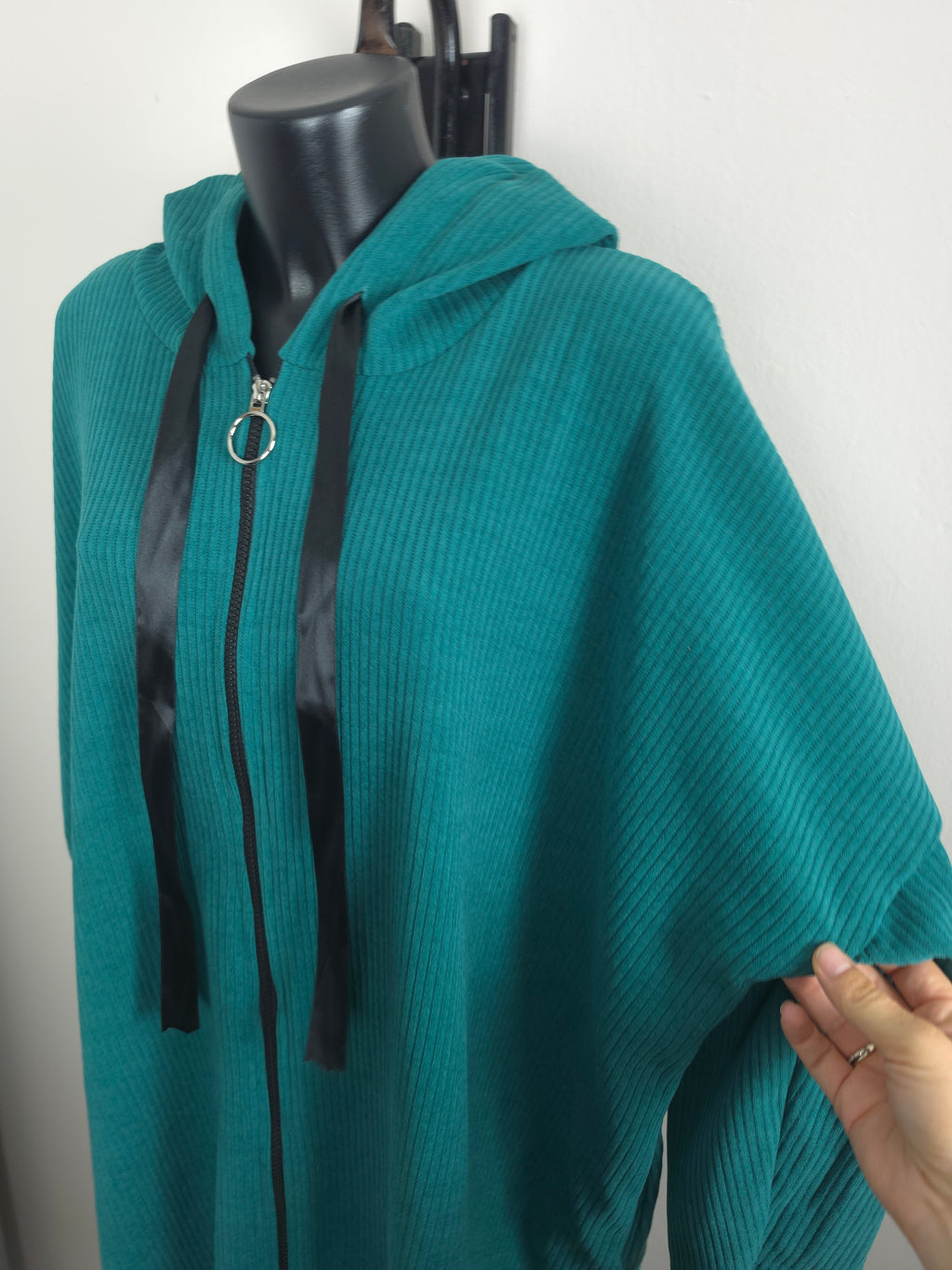 Oversize Long-Hoodiejacke mit Kapuze – 3 Farben | Plus Size