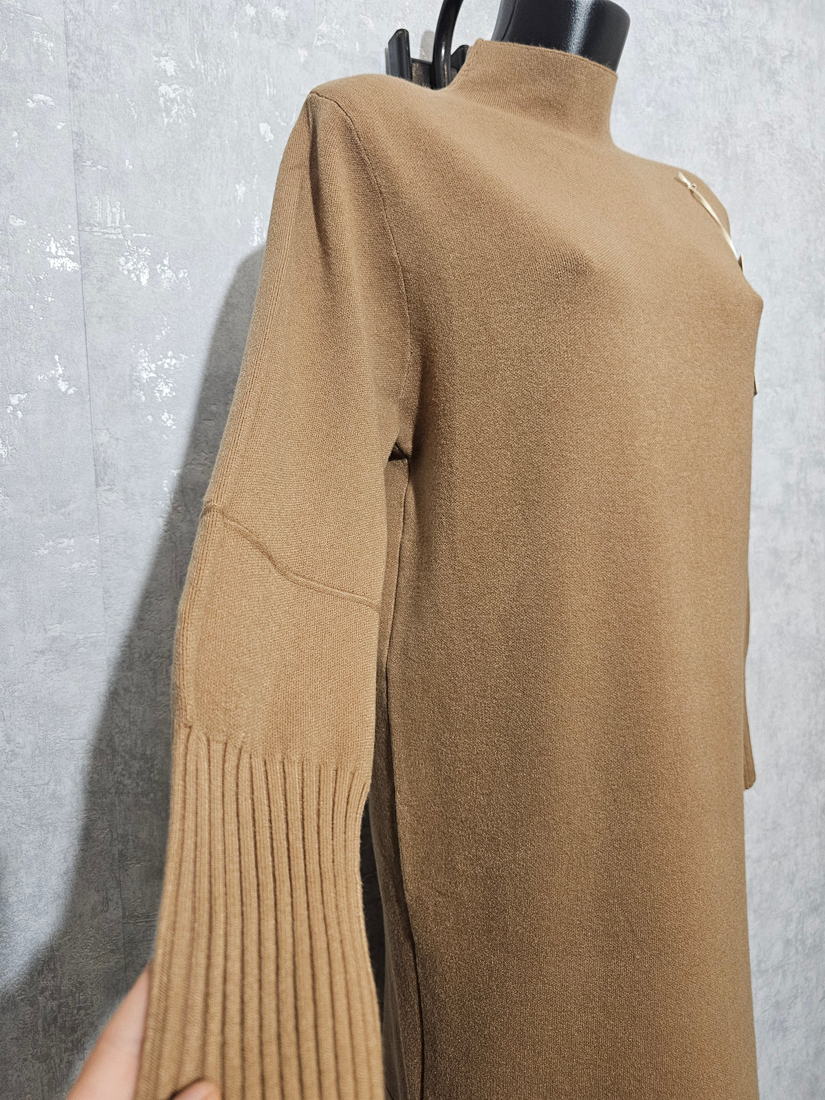 LUNA Knit Dress – Cashmere Mix | Warm Camel Brown | XL/XXL