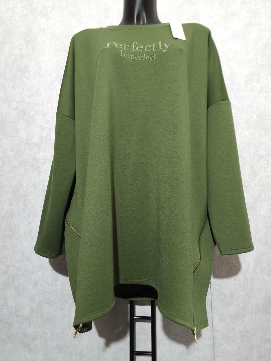Oversize Damen Tunika aus Baumwolle – Olive & Navy | bis 140 cm Brust