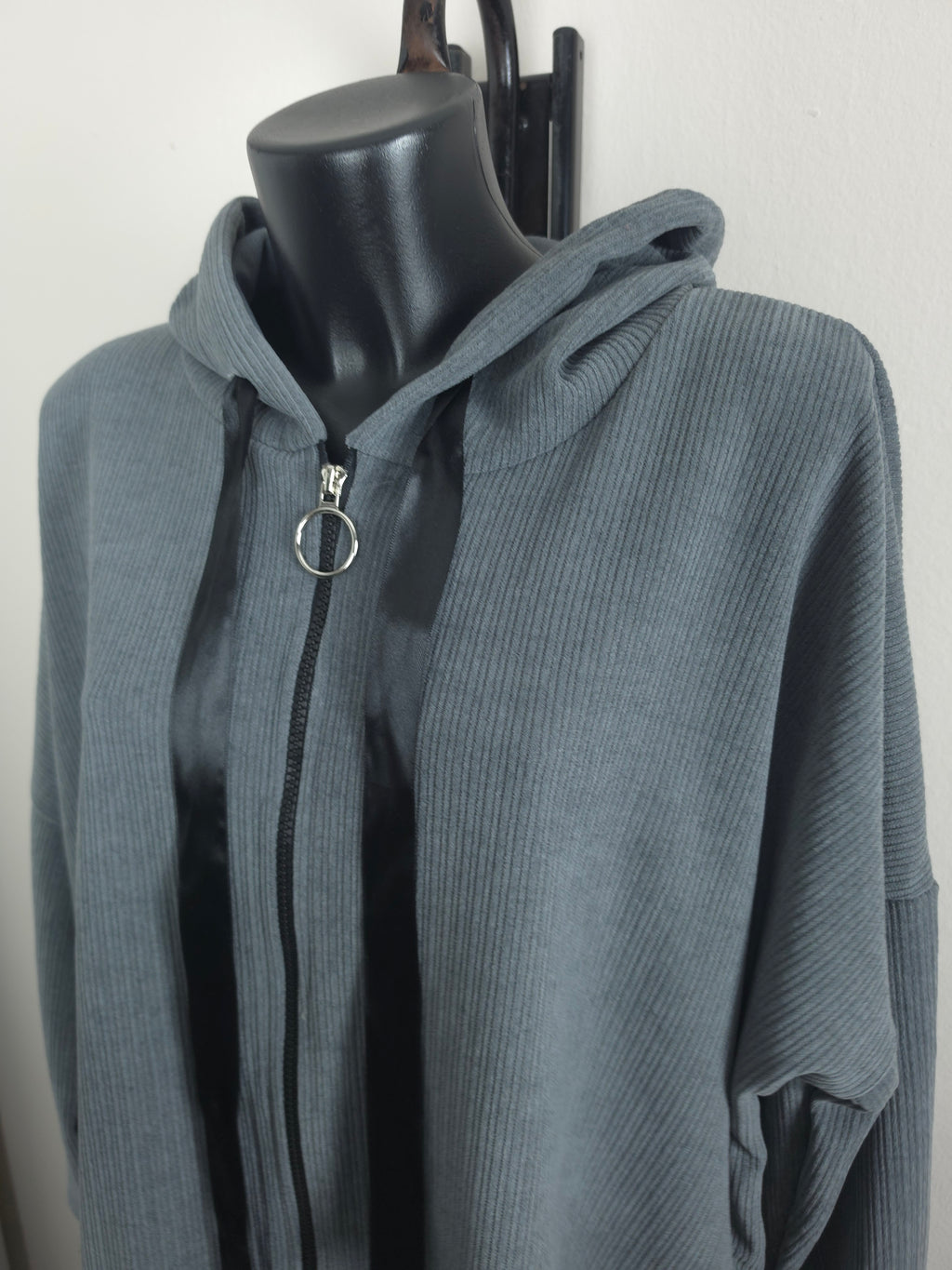Oversize Long-Hoodiejacke mit Kapuze – 3 Farben | Plus Size
