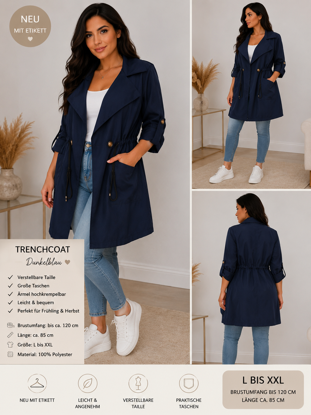 Eleganter Trenchcoat für Herbst