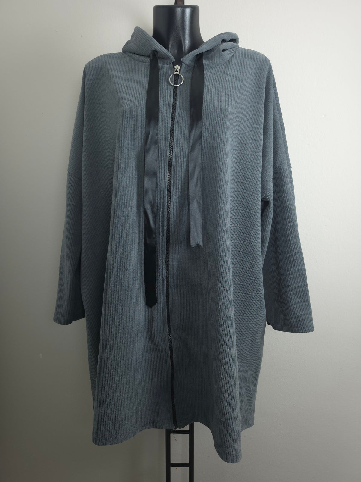 Oversize Long-Hoodiejacke mit Kapuze – 3 Farben | Plus Size