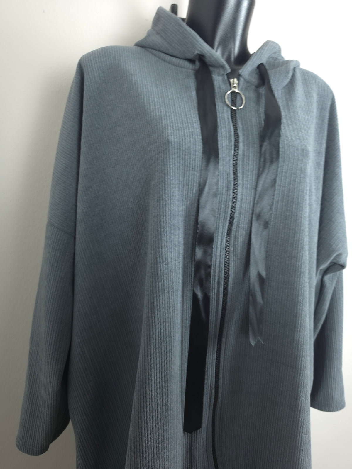Oversize Long-Hoodiejacke mit Kapuze – 3 Farben | Plus Size
