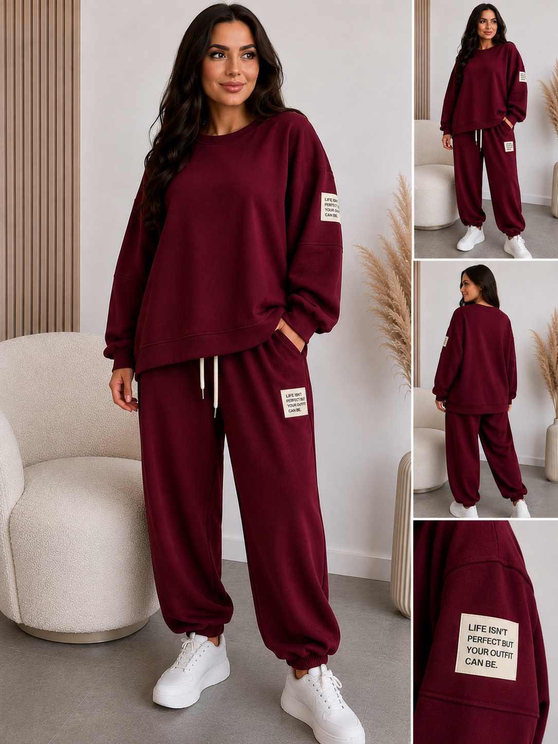 Damen Oversize Zweiteiler – weiches Freizeit Set | L–2XL